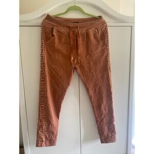 Marisima Italian Pants One Size Boho Hippie coral orange with embellishments